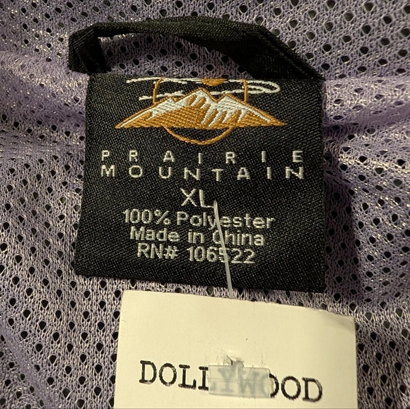 Dollywood Prairie Mountain Hooded Windbreaker Jacket Size XL - Picture 6 of 7